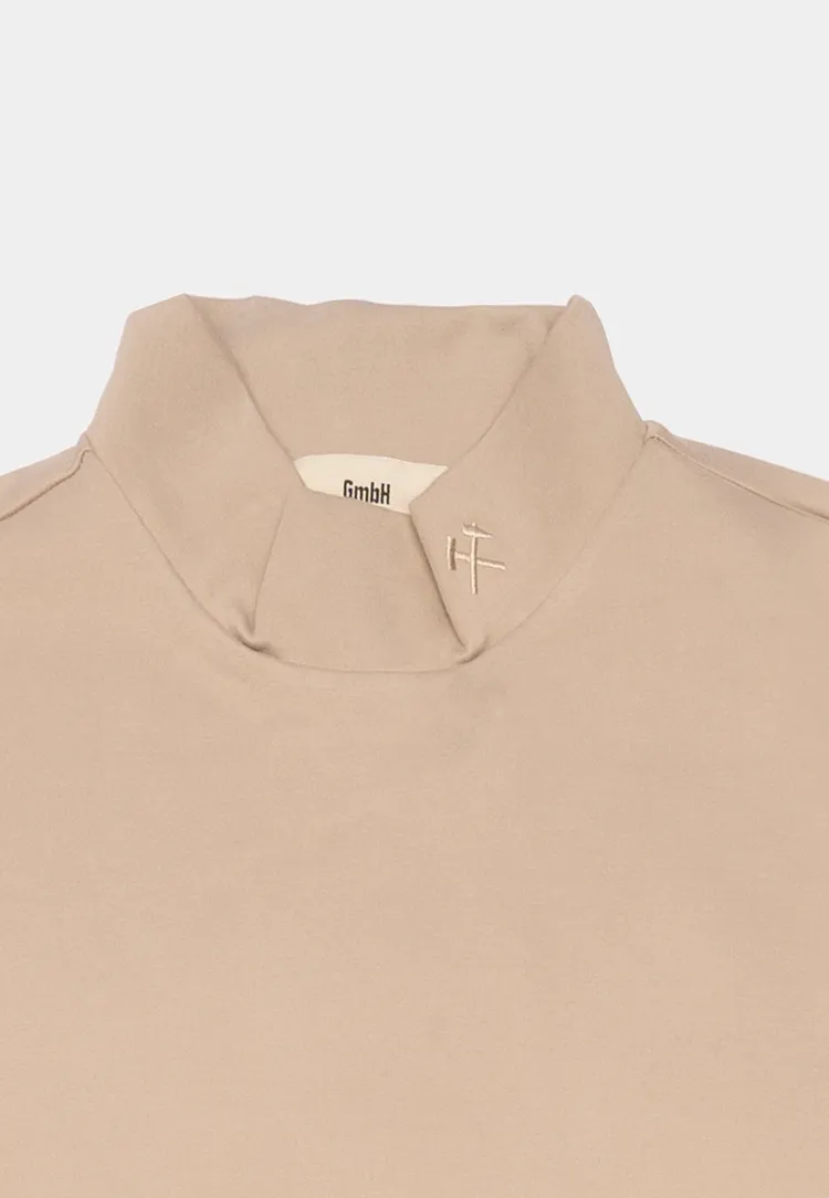 Interlock Beige GmbH T-Shirt with Mandarin Collar - Premium Quality