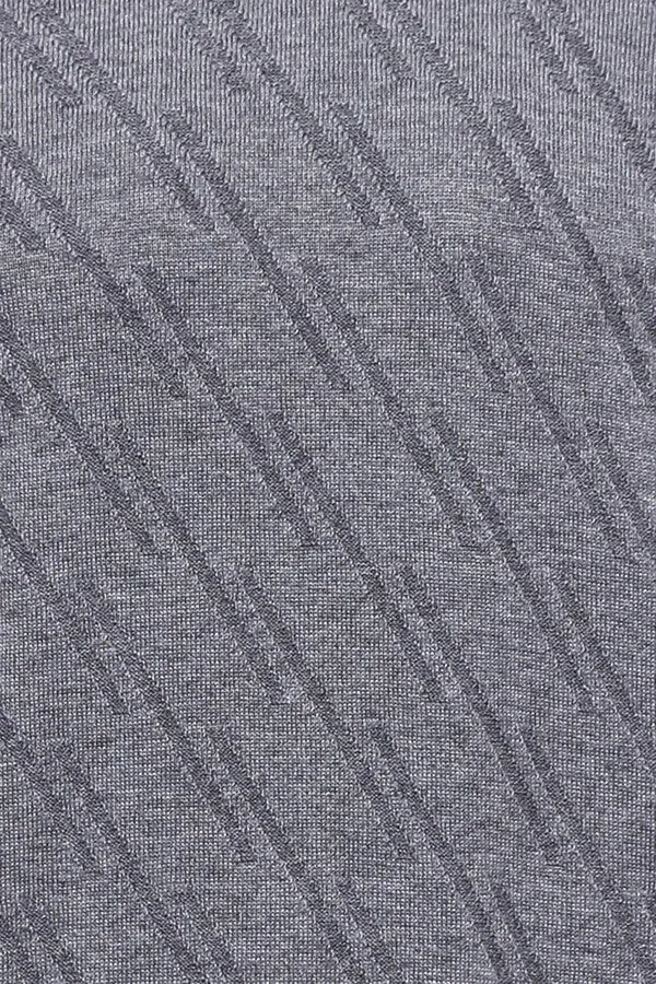 Grey Patterned Circle Neck Sweater - Wessi