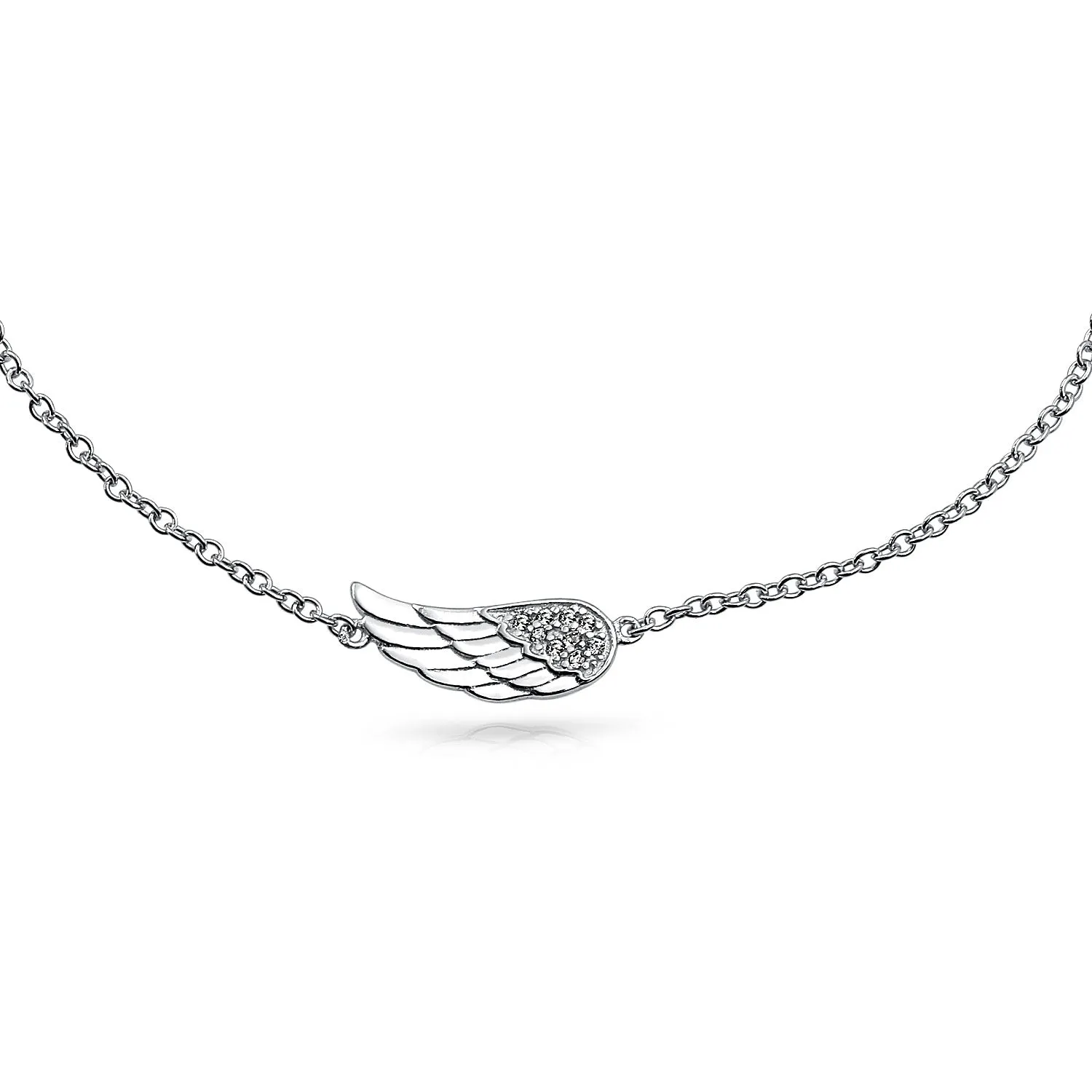Guardian Angel Wing Feather Evil Eye Anklet Bracelet Gold Plated Silver 9-10"