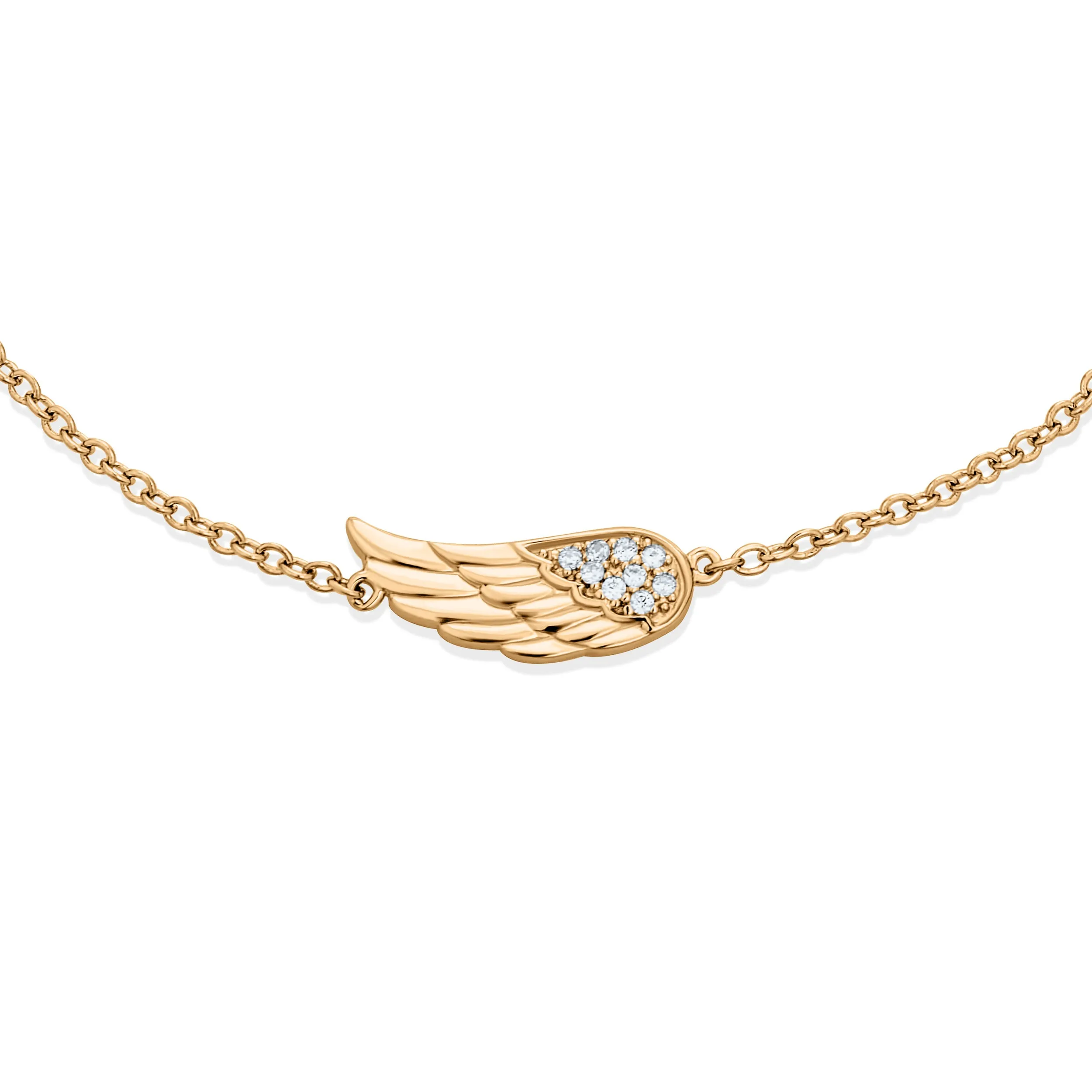 Guardian Angel Wing Feather Evil Eye Anklet Bracelet Gold Plated Silver 9-10"