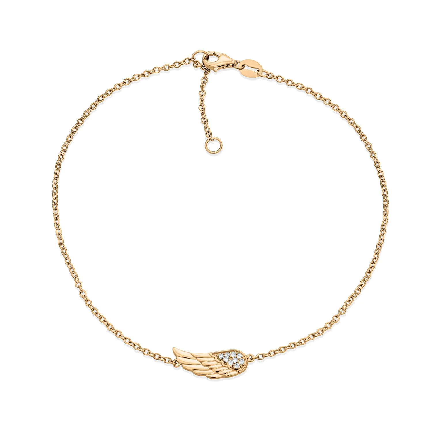 Guardian Angel Wing Feather Evil Eye Anklet Bracelet Gold Plated Silver 9-10"