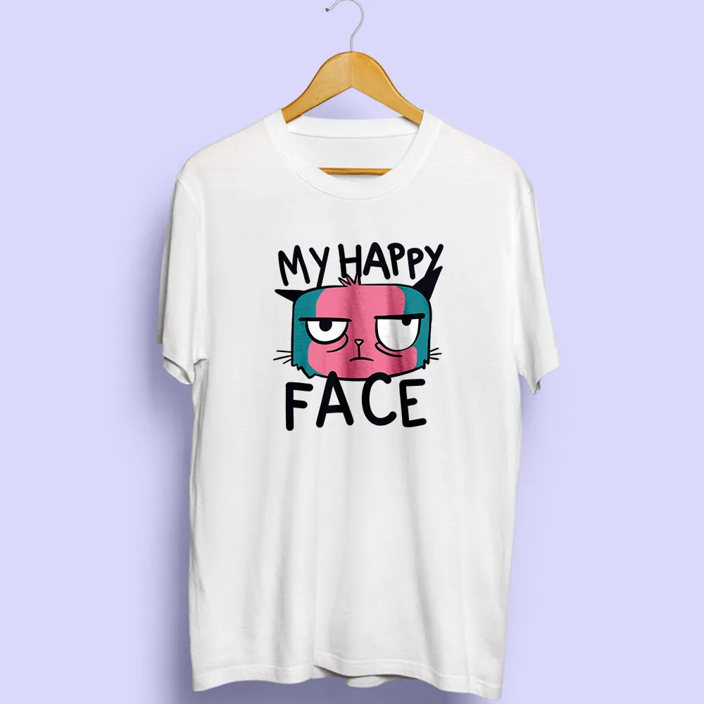 Happy Face Half Sleeve T-Shirt