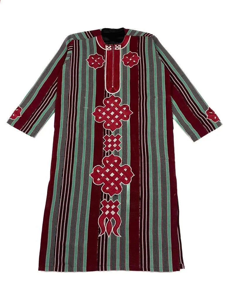 Mallam Burgundy & Green Dashiki Set