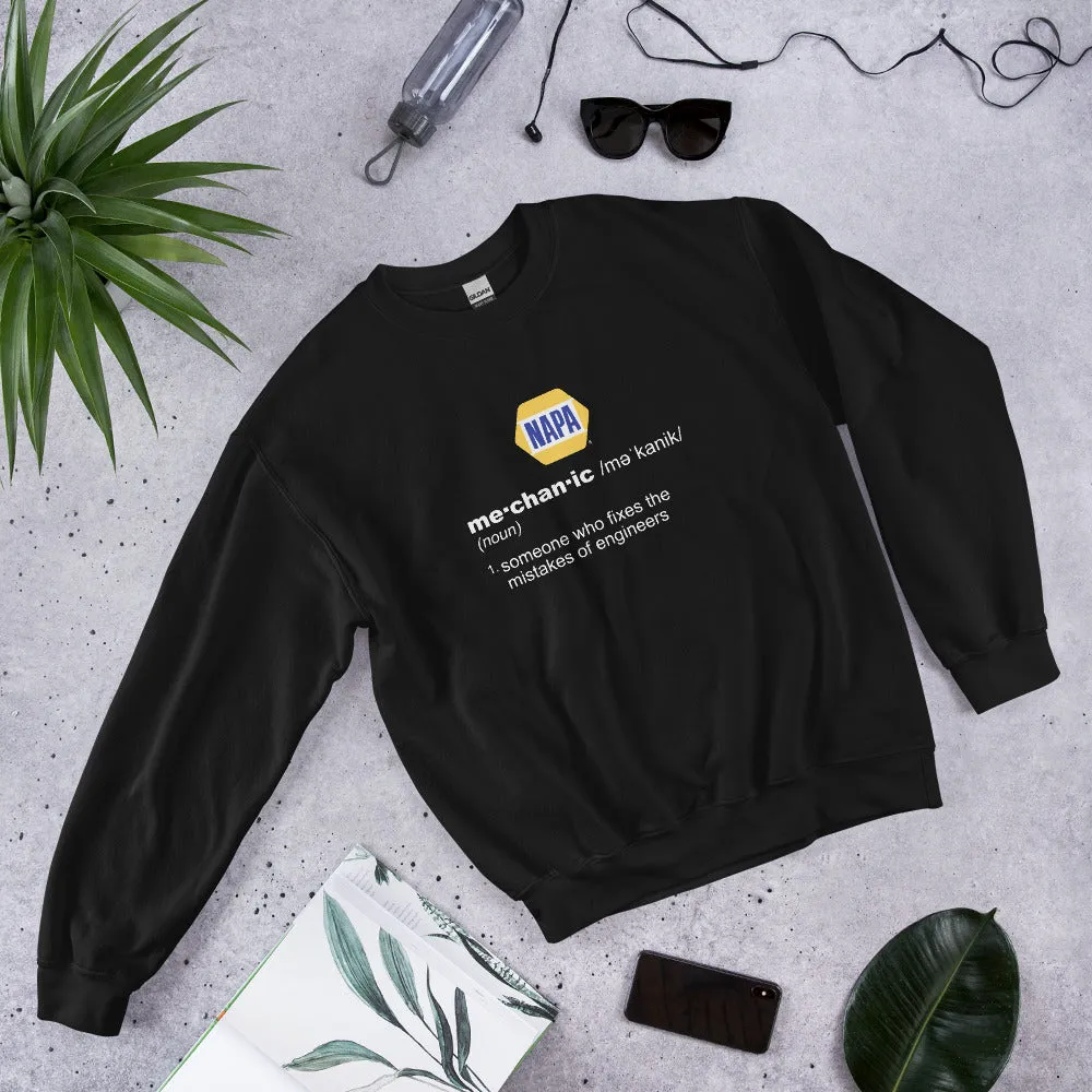 Mechanic Definition Unisex Sweatshirts