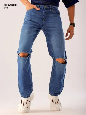 Men Blue Solid G361 Vintage Straight Fit Jeans