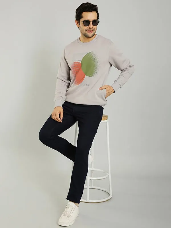 Men Graphic Full Sleeve Crew Neck Sweatshirt