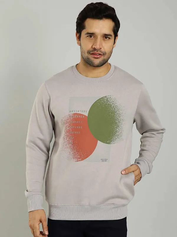 Men Graphic Full Sleeve Crew Neck Sweatshirt