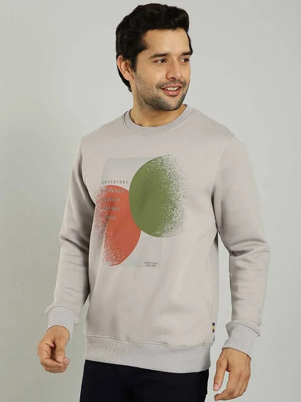 Men Graphic Full Sleeve Crew Neck Sweatshirt