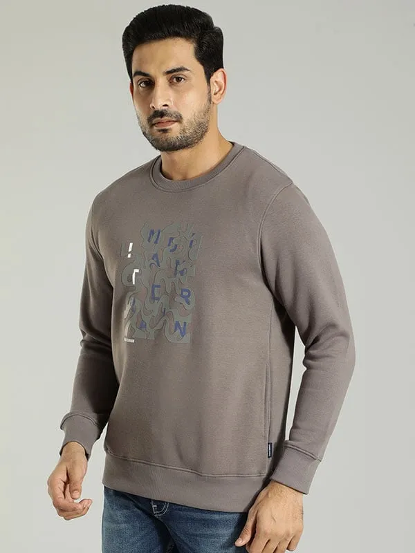 Men Graphic Full Sleeve Crew Neck Sweatshirt