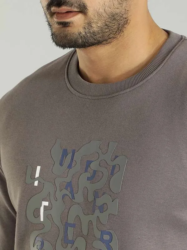 Men Graphic Full Sleeve Crew Neck Sweatshirt