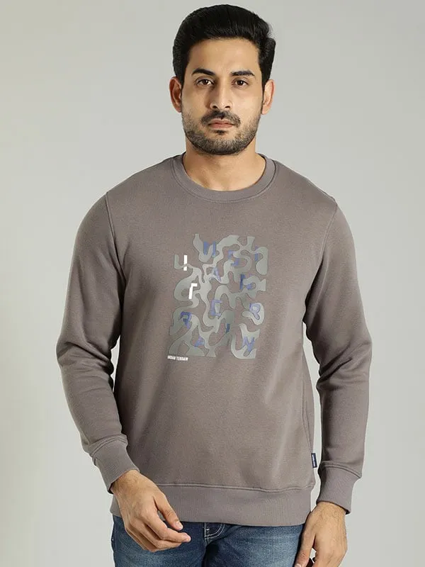 Men Graphic Full Sleeve Crew Neck Sweatshirt