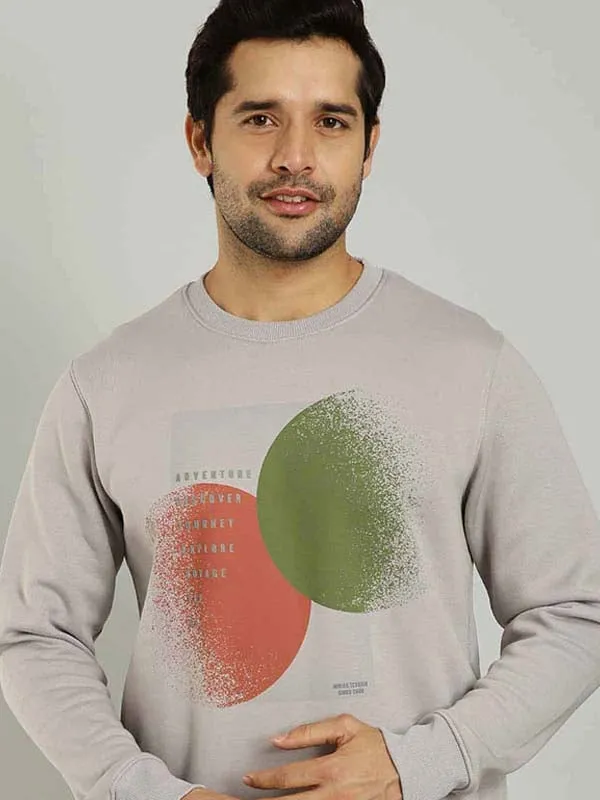 Men Graphic Full Sleeve Crew Neck Sweatshirt