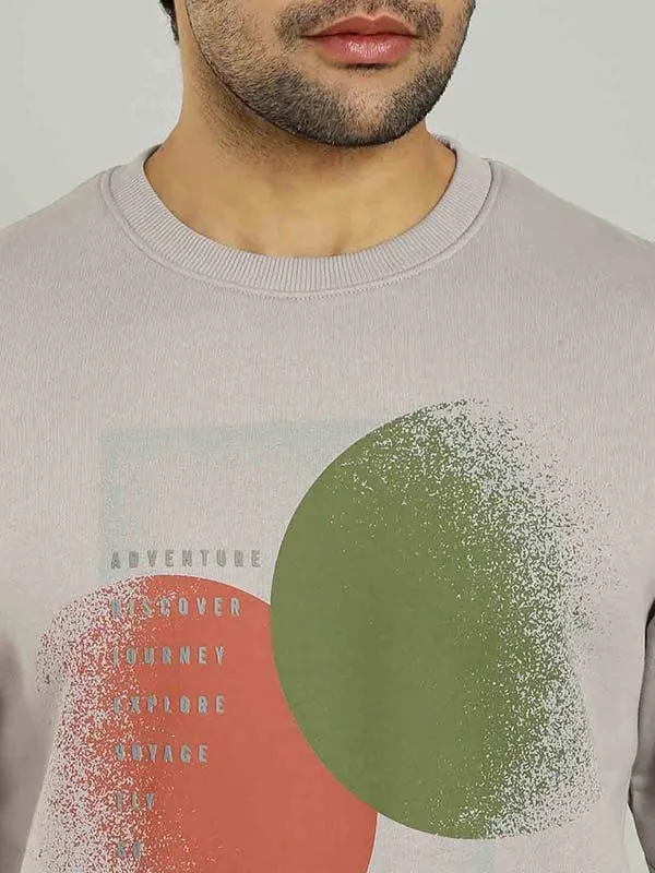 Men Graphic Full Sleeve Crew Neck Sweatshirt