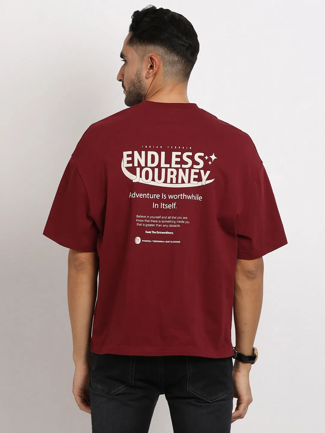 Men Graphic Oversized Crew Neck T-Shirt