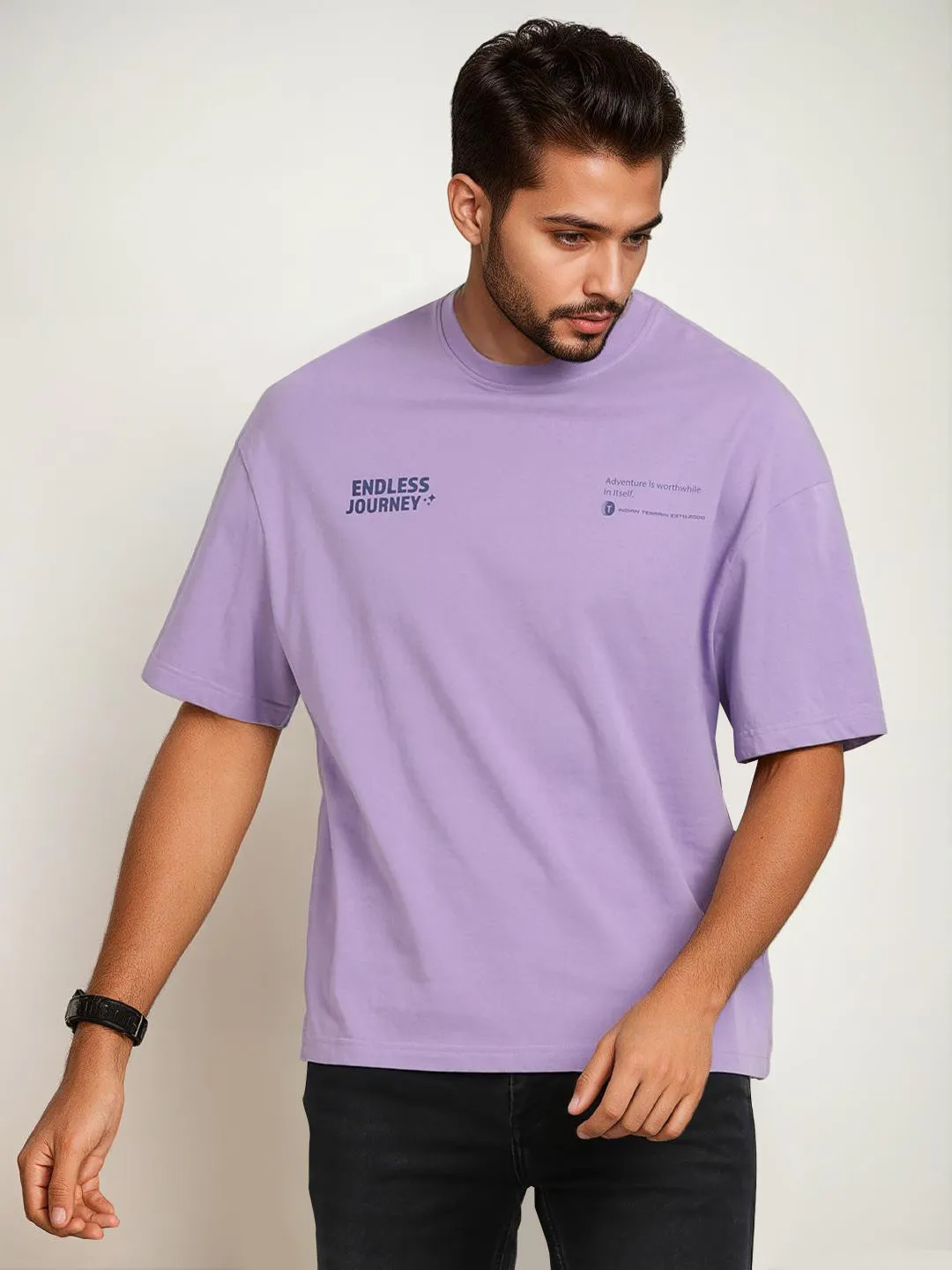 Men Graphic Oversized Crew Neck T-Shirt
