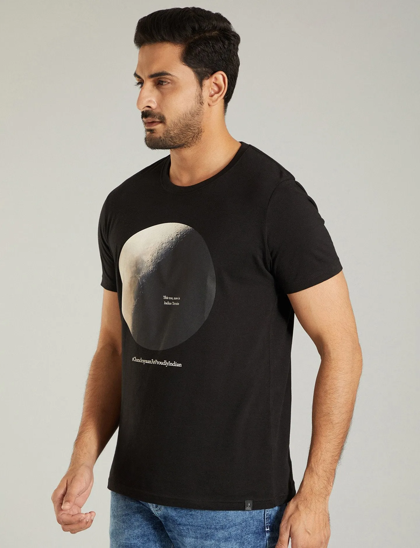 Men Printed Chandrayaan Crew Neck T-Shirt