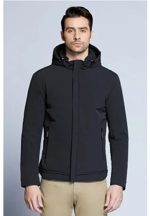 Men's Autumn Padded Short Jacket With Hood