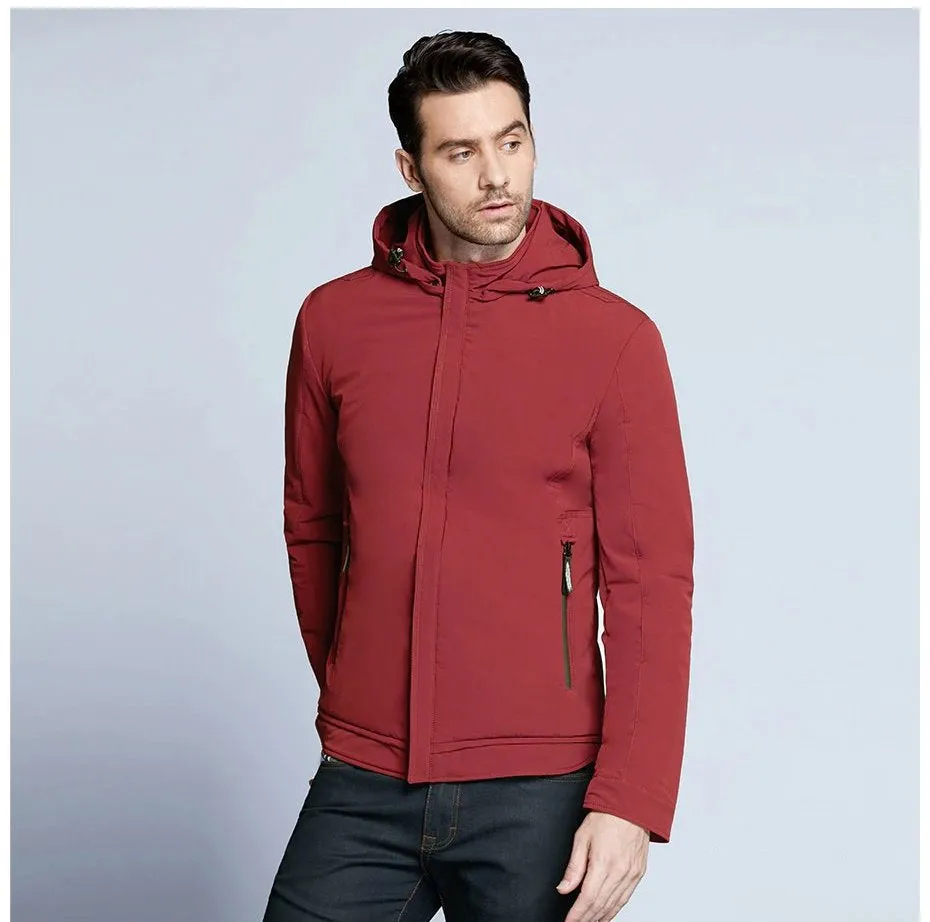 Men's Autumn Padded Short Jacket With Hood