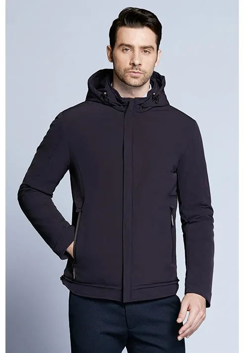 Men's Autumn Padded Short Jacket With Hood