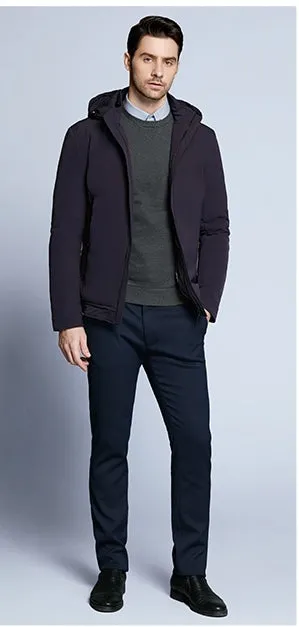 Men's Autumn Padded Short Jacket With Hood