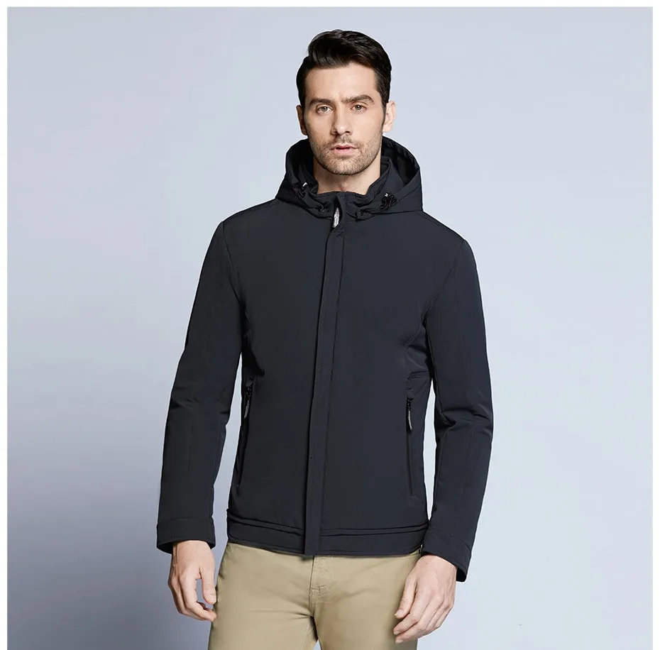 Men's Autumn Padded Short Jacket With Hood