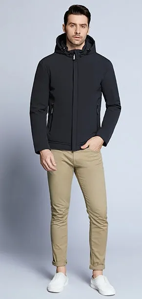 Men's Autumn Padded Short Jacket With Hood