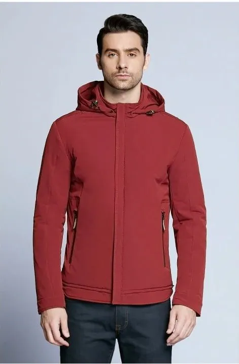 Men's Autumn Padded Short Jacket With Hood