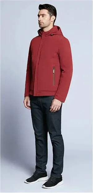 Men's Autumn Padded Short Jacket With Hood