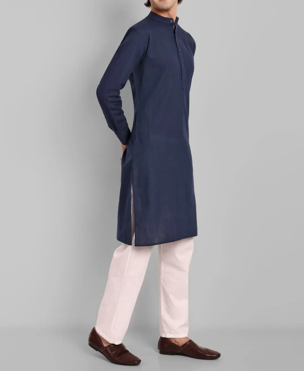 MEN'S NAVY BLUE KURTA SET