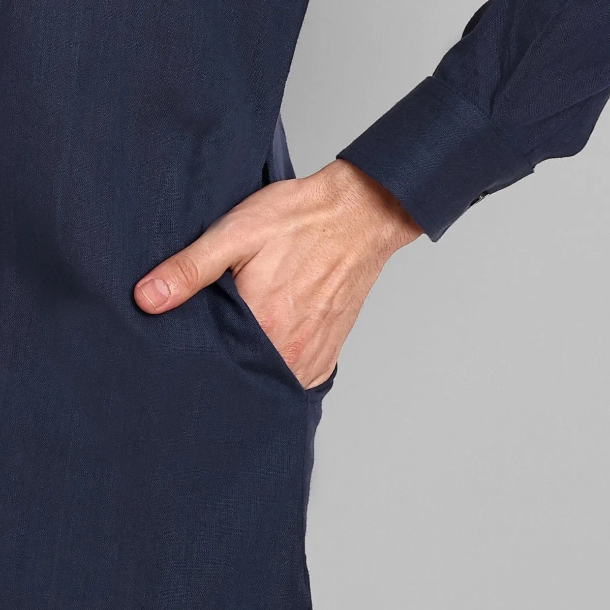 MEN'S NAVY BLUE KURTA SET