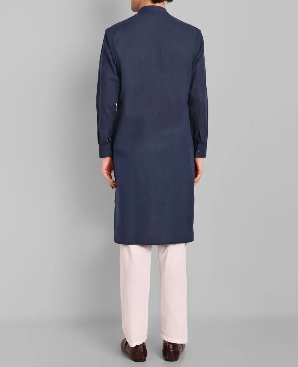 MEN'S NAVY BLUE KURTA SET