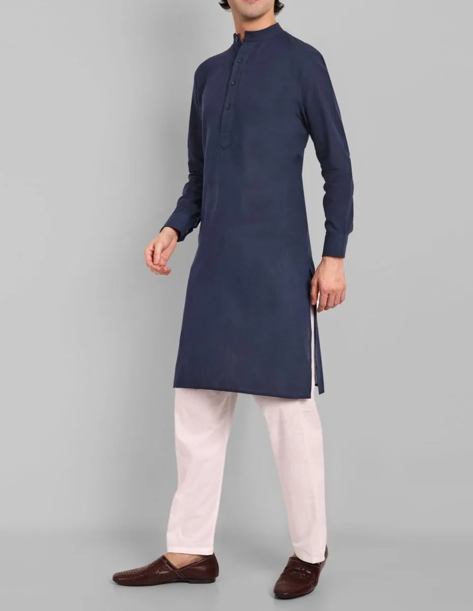 MEN'S NAVY BLUE KURTA SET