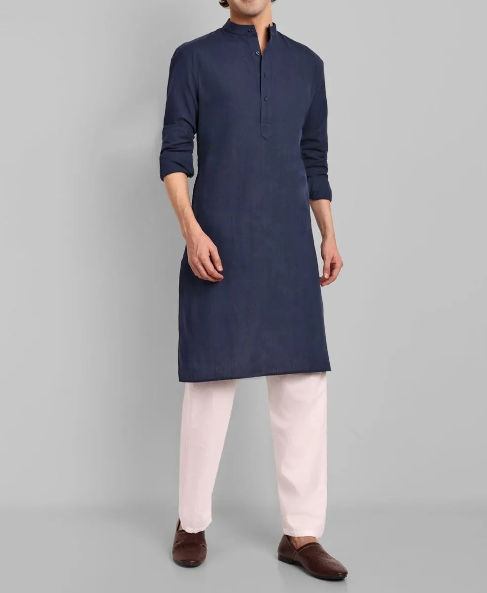 MEN'S NAVY BLUE KURTA SET