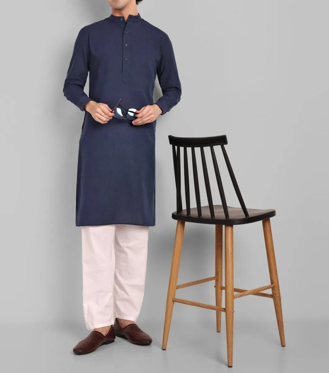 MEN'S NAVY BLUE KURTA SET
