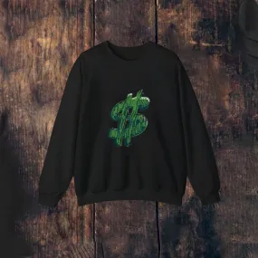 Mens Vintage Dollar Sign Long Sleeve Sweatshirt