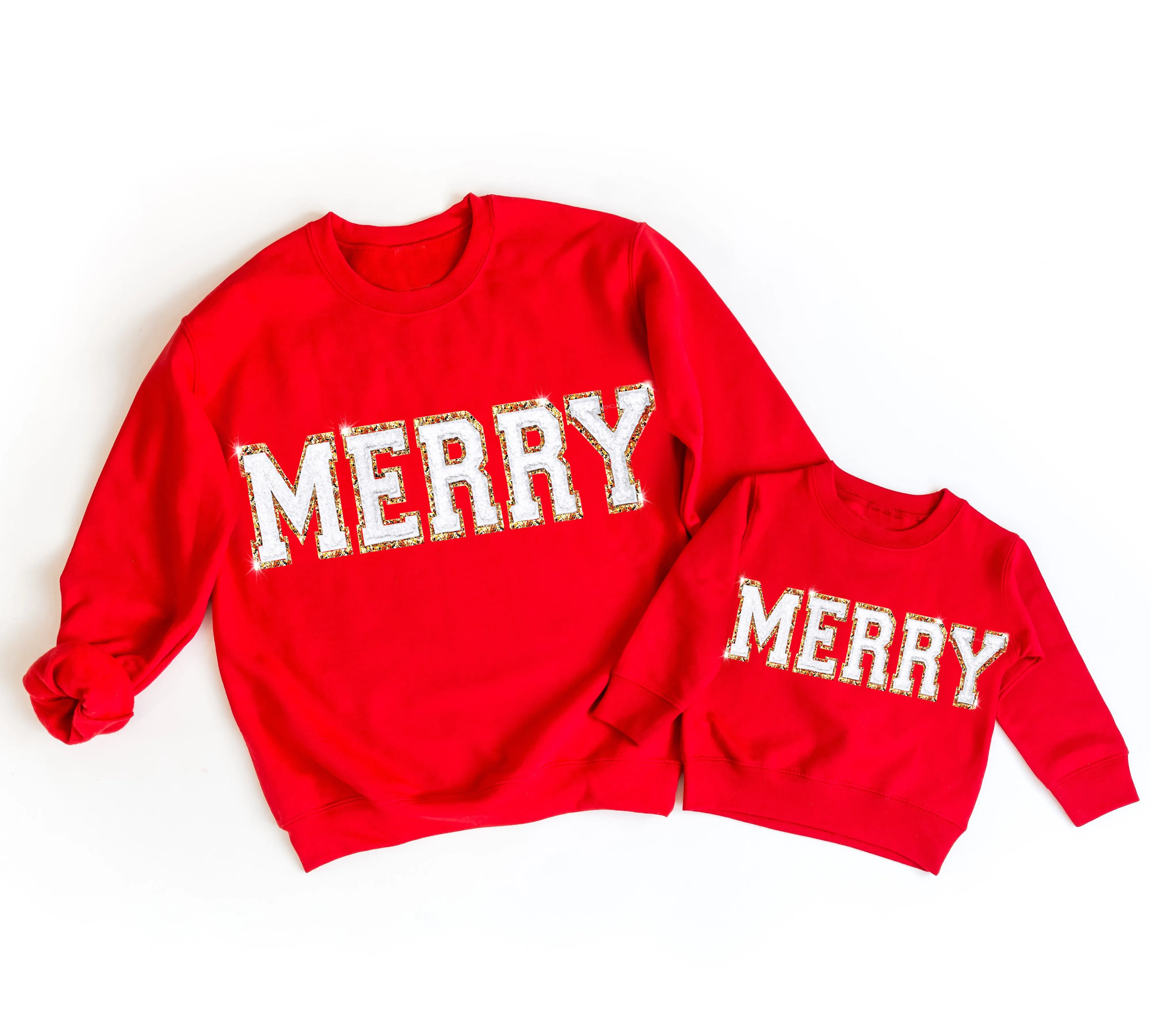 MERRY Chenille Patch Top - Red*