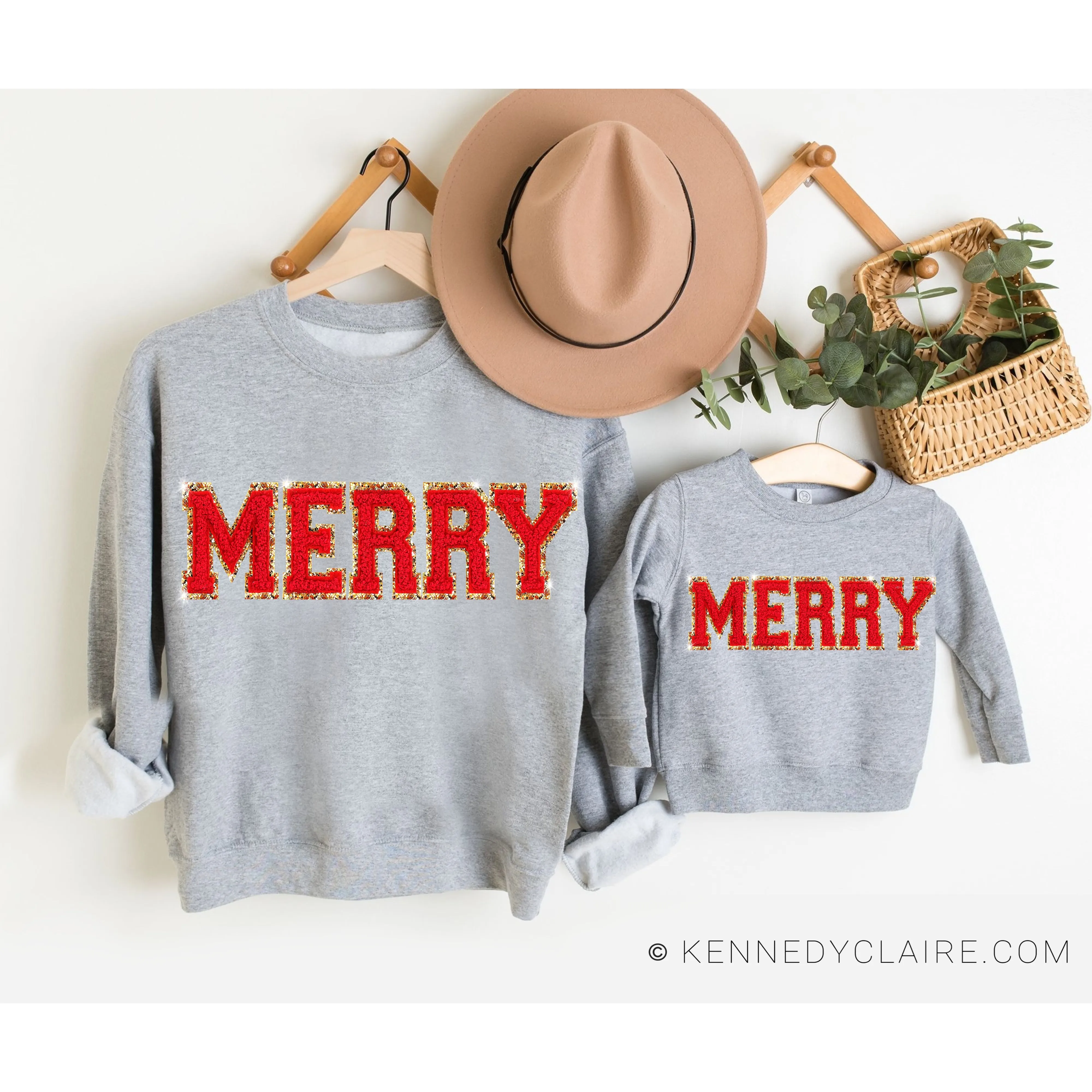 MERRY Letter Patch Sweatshirt