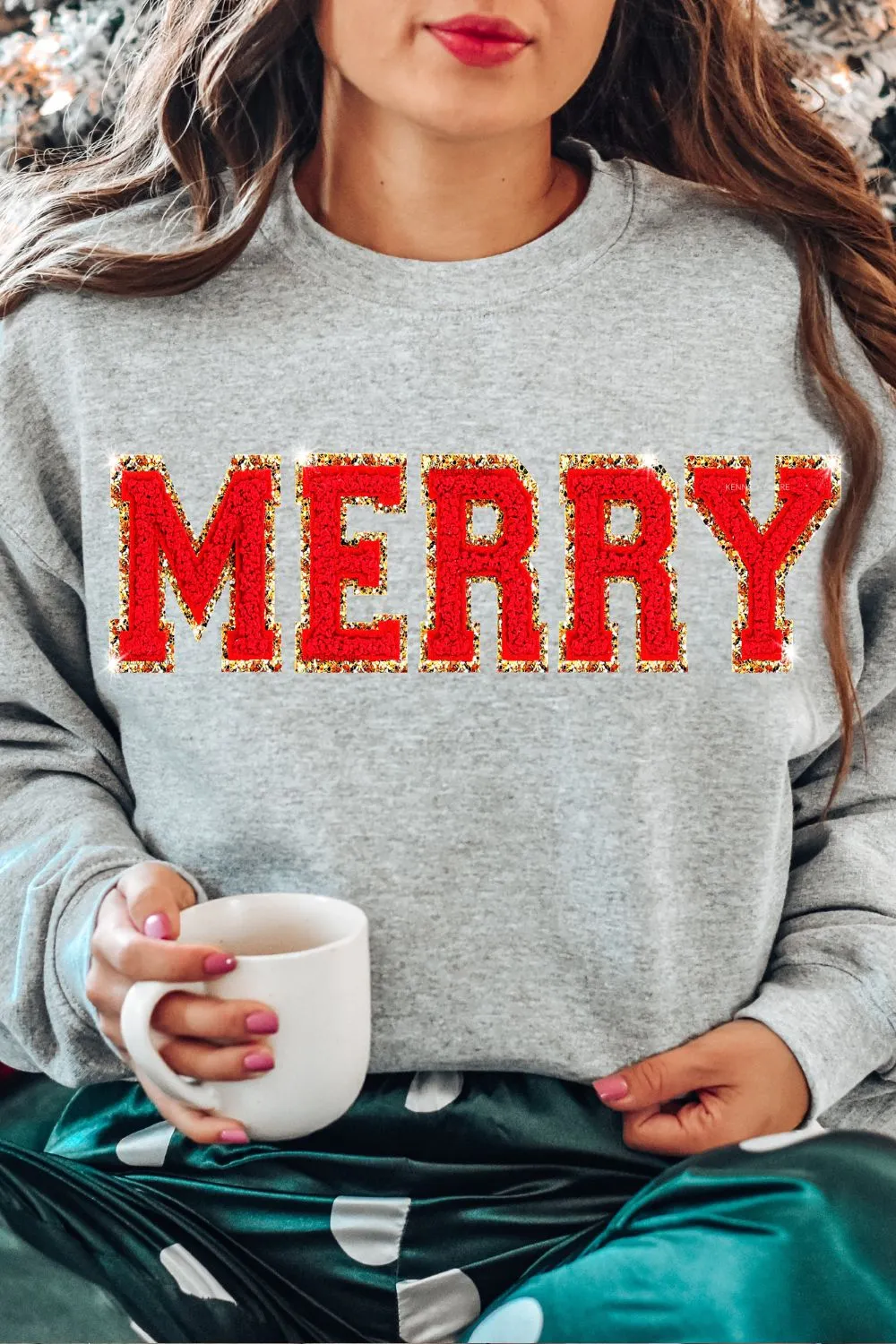 MERRY Letter Patch Sweatshirt