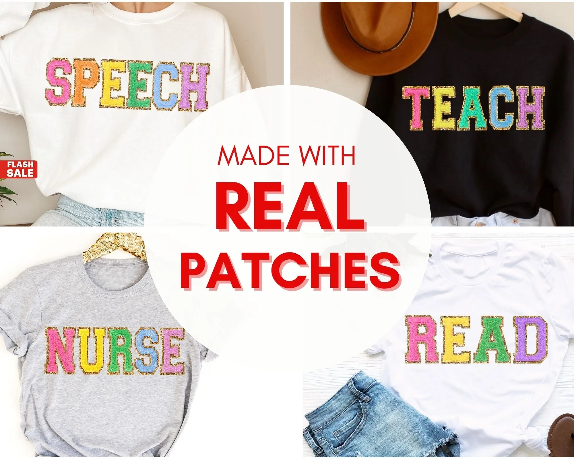 MERRY Letter Patch Sweatshirt