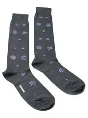 Missoni GM00CMU5701 0005 Gray/Purple Calf Length Socks