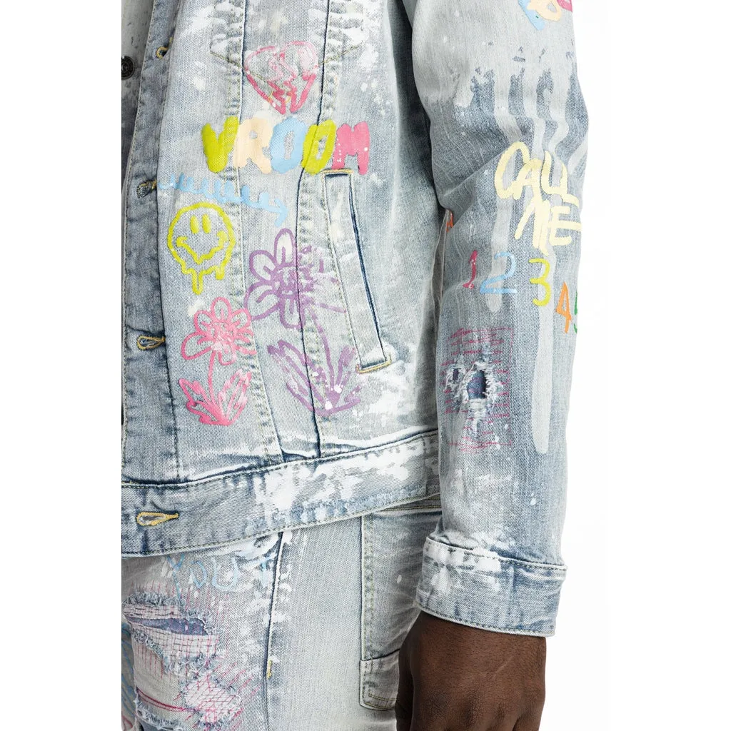 Multi Color Fashion Jean Jacket - Montauk Blue