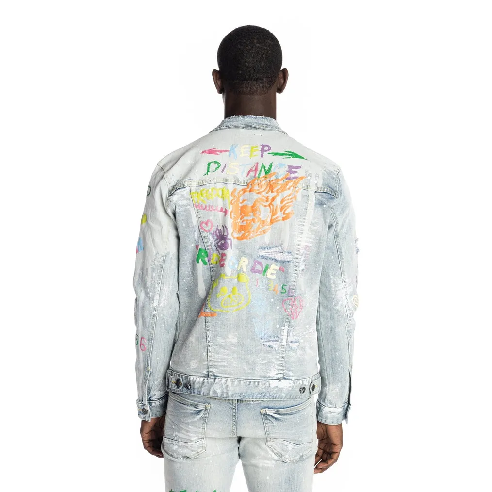 Multi Color Fashion Jean Jacket - Montauk Blue