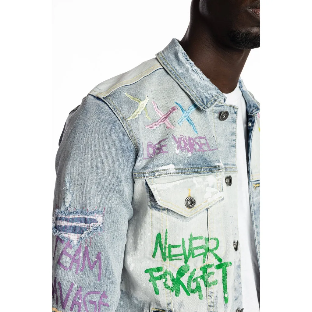 Multi Color Fashion Jean Jacket - Montauk Blue