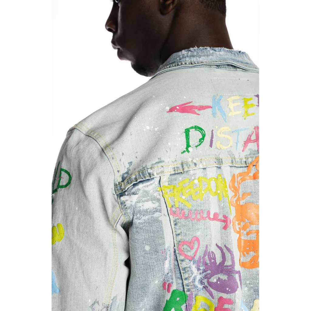 Multi Color Fashion Jean Jacket - Montauk Blue