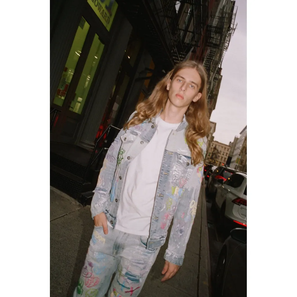 Multi Color Fashion Jean Jacket - Montauk Blue