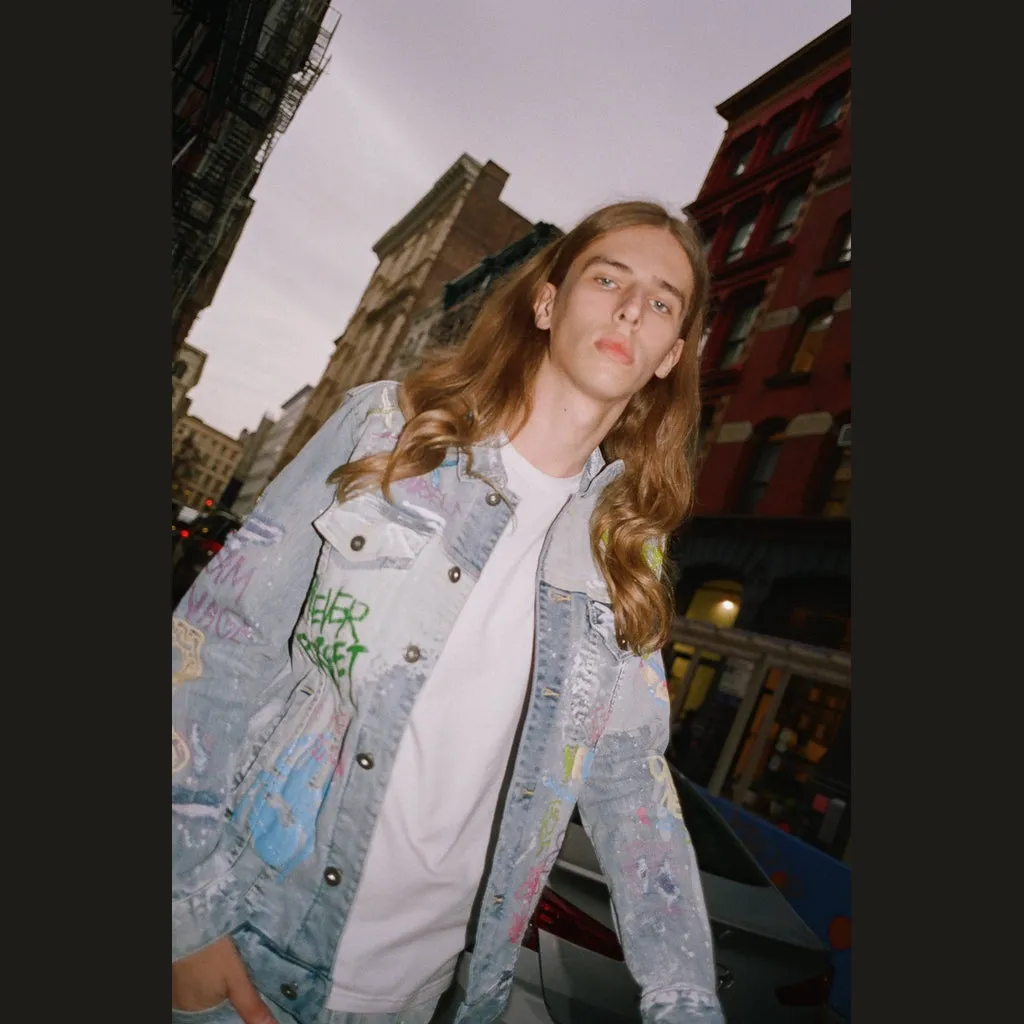 Multi Color Fashion Jean Jacket - Montauk Blue