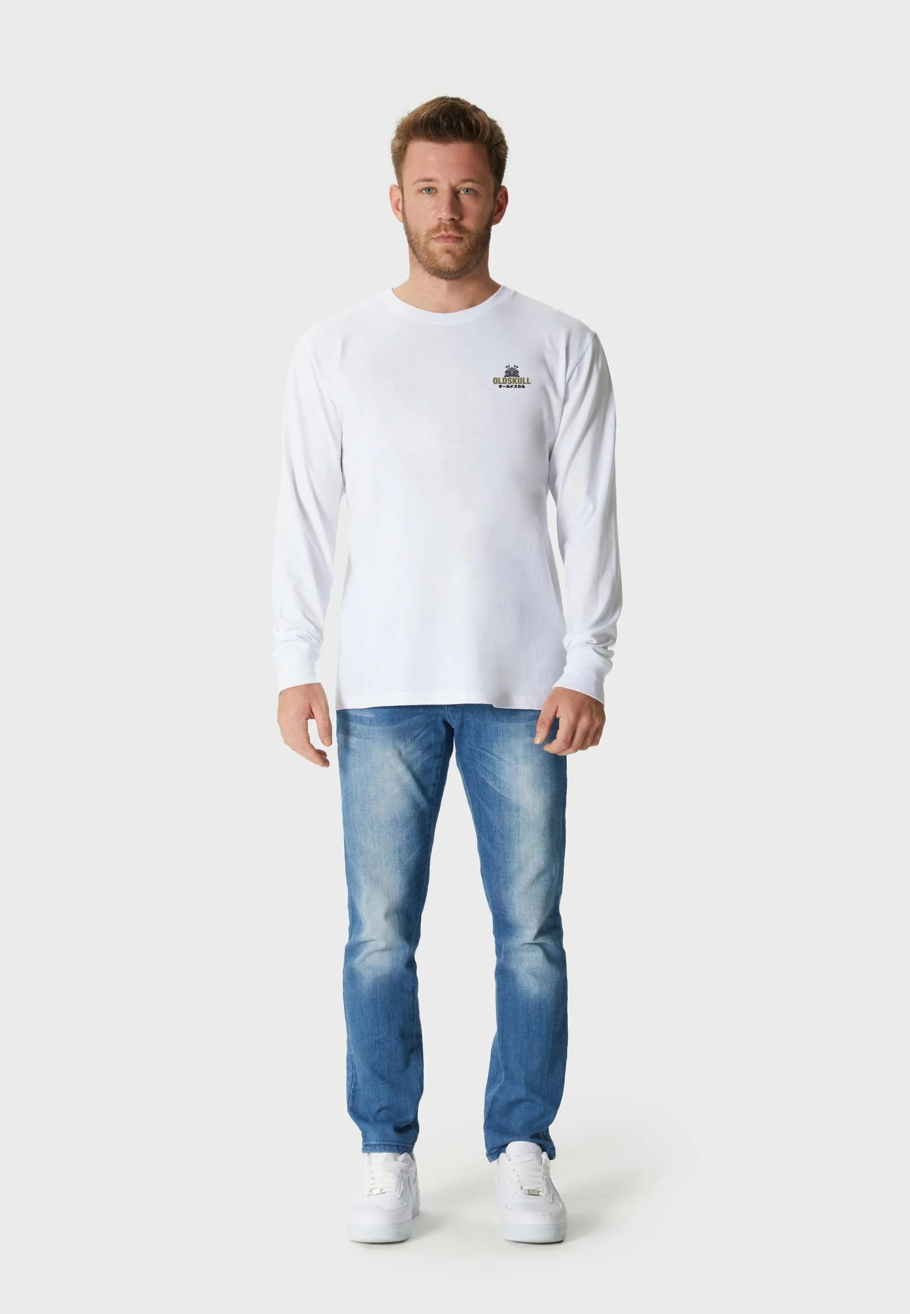 Oldskull Basic Kanji Longsleeve T-Shirt White