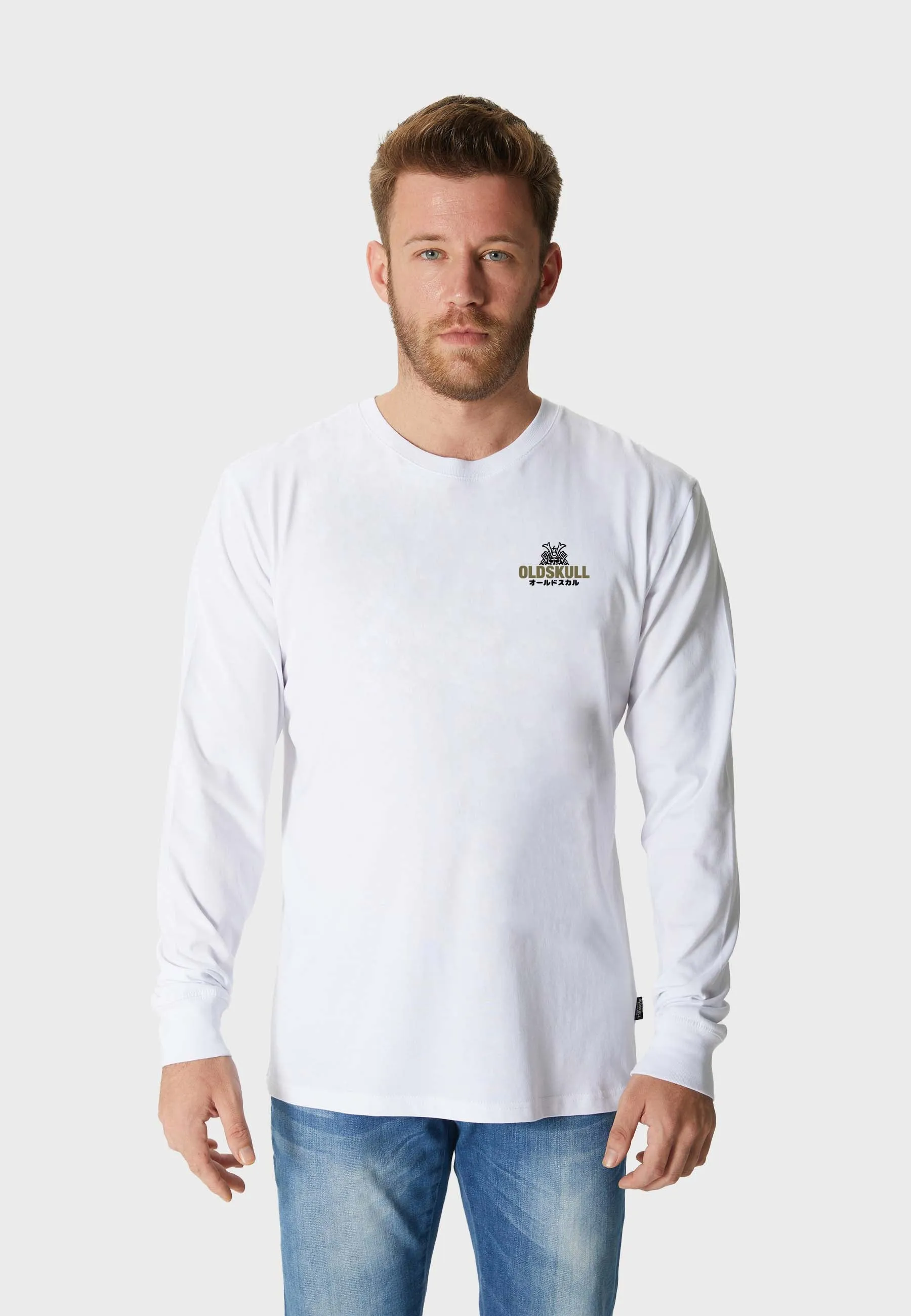 Oldskull Basic Kanji Longsleeve T-Shirt White