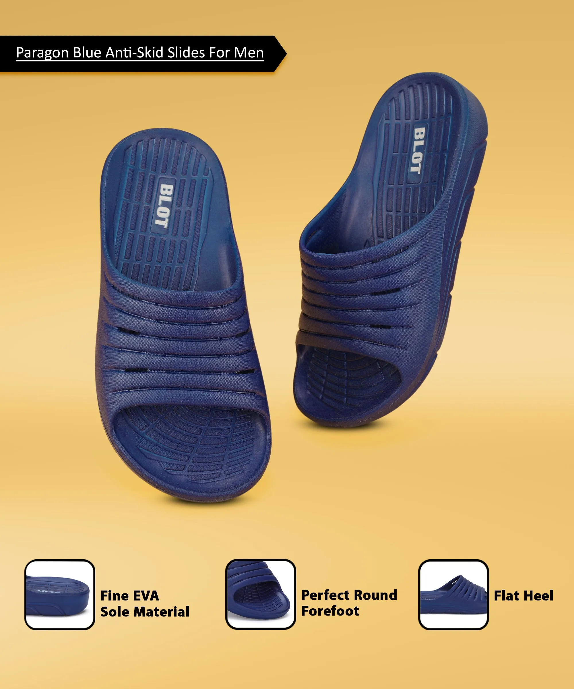 Paragon Blot K10910G Men Casual Sliders | Stylish Trendy Lightweight Slides | Casual & Comfortable Slippers | For Everyday Use