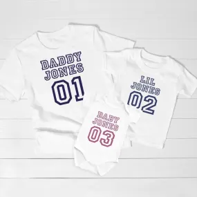 Personalised Fathers Day T-shirt, Matching Family Soccer T-shirts, Father and Son Matching Tops, Father Daughter Shirts, Football T-shirt